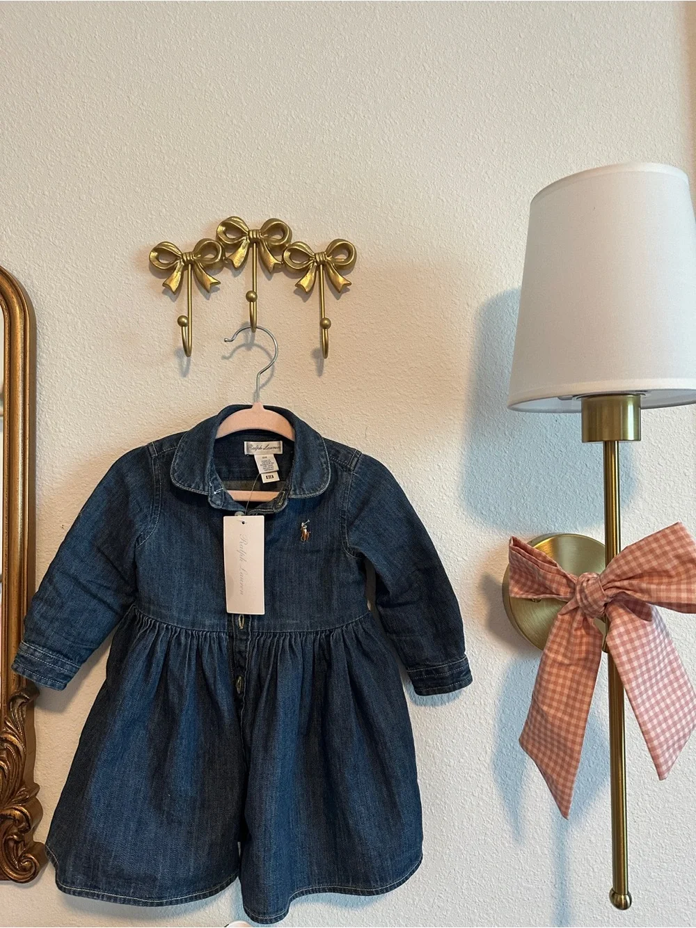 Ralph Lauren Dark Blue Girls Denim Shirtdress